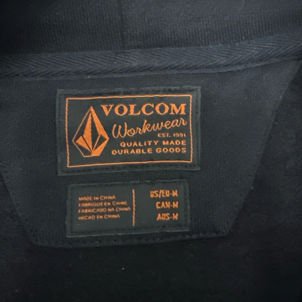 Volcom Black Workwear Zip-Up Sz Medium - Picture 4 of 4